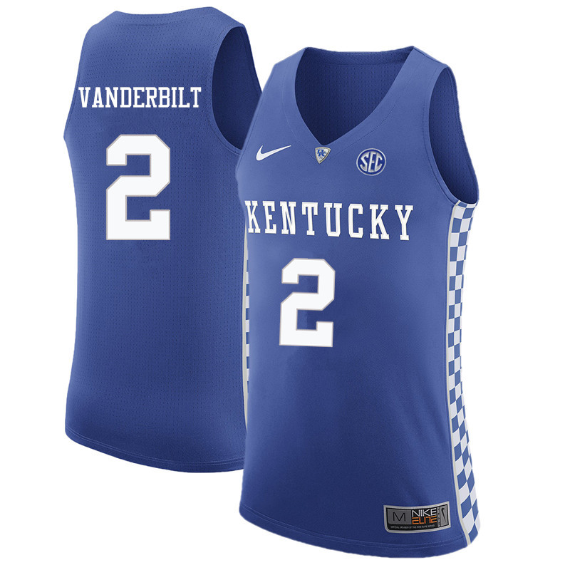 Men Kentucky Wildcats #2 Jarred Vanderbilt College Basketball Jerseys Sale-Blue